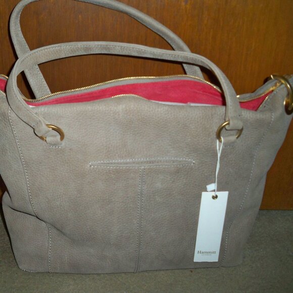 Hammitt DANIEL Large Brushed Brushed Gray Natural Tote Gold Hardware, NWT $645!! - Picture 3 of 5